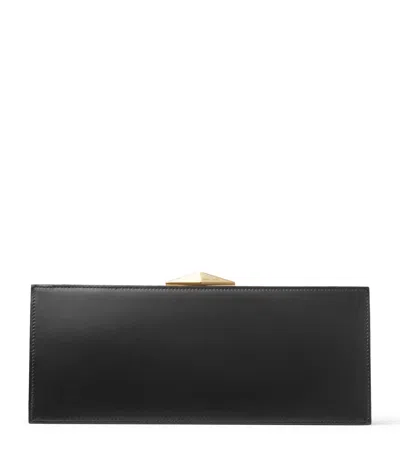 Jimmy Choo Diamond Satin Cocktail Clutch In Black,gold