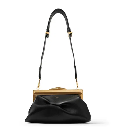 JIMMY CHOO LEATHER DIAMOND FRAME CLUTCH BAG