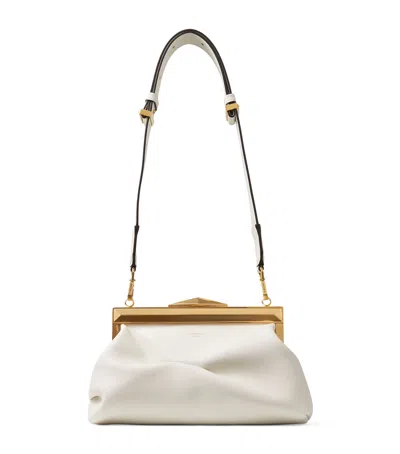 JIMMY CHOO LEATHER DIAMOND FRAME CLUTCH BAG
