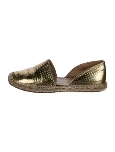 Pre-owned Jimmy Choo Leather D'orsay Flats In Yellow