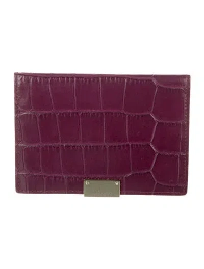 Pre-owned Jimmy Choo Leather Embossed Travel In Purple