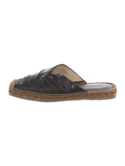 Pre-owned Jimmy Choo Leather Espadrilles In Black