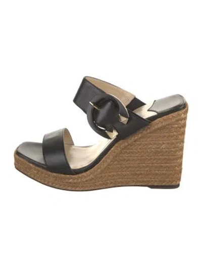 Pre-owned Jimmy Choo Leather Espadrilles In Black