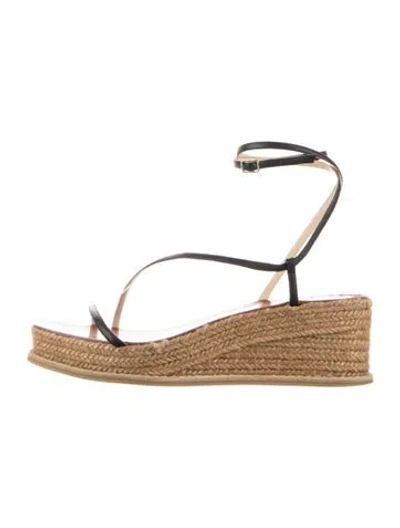 Pre-owned Jimmy Choo Leather Espadrilles In Black