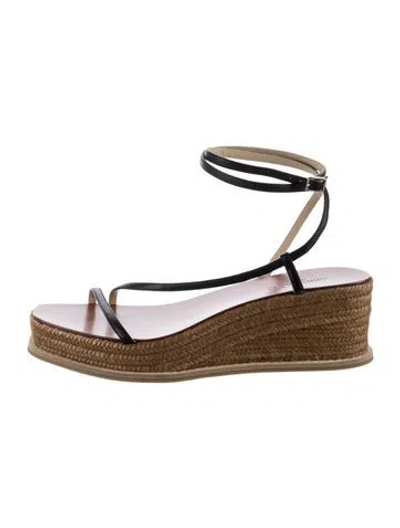 Pre-owned Jimmy Choo Leather Espadrilles In Black