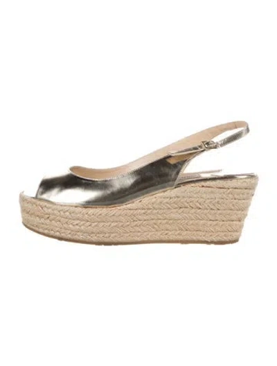 Pre-owned Jimmy Choo Leather Espadrilles In Black