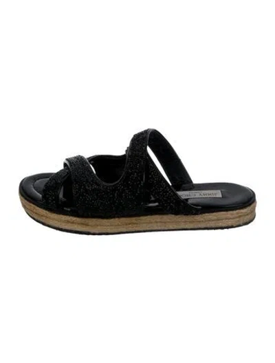 Pre-owned Jimmy Choo Leather Espadrilles In Black