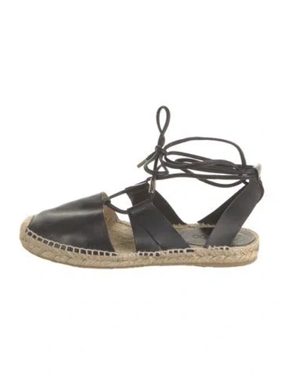 Pre-owned Jimmy Choo Leather Espadrilles In Black/neutrals