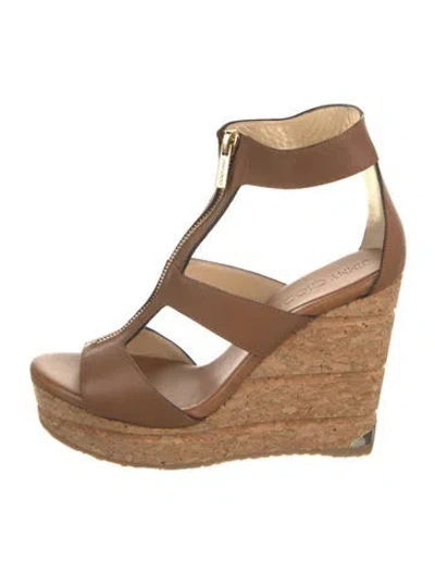 Pre-owned Jimmy Choo Leather Espadrilles In Brown