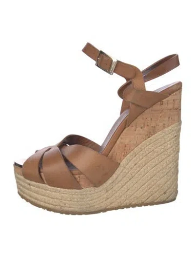 Pre-owned Jimmy Choo Leather Espadrilles In Brown