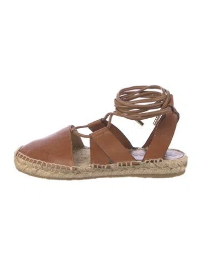 Pre-owned Jimmy Choo Leather Espadrilles In Brown