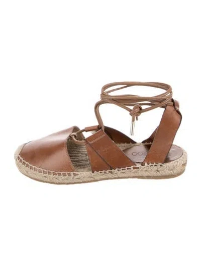 Pre-owned Jimmy Choo Leather Espadrilles In Brown