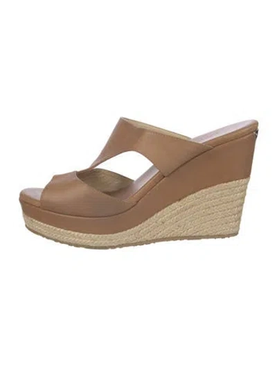 Pre-owned Jimmy Choo Leather Espadrilles In Brown