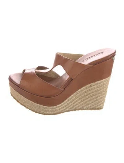 Pre-owned Jimmy Choo Leather Espadrilles In Brown