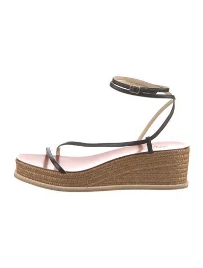 Pre-owned Jimmy Choo Leather Espadrilles In Brown