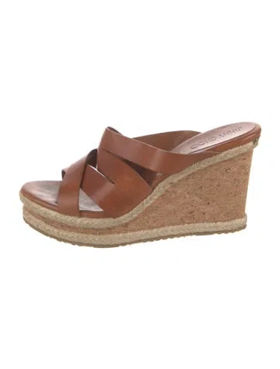 Pre-owned Jimmy Choo Leather Espadrilles In Brown