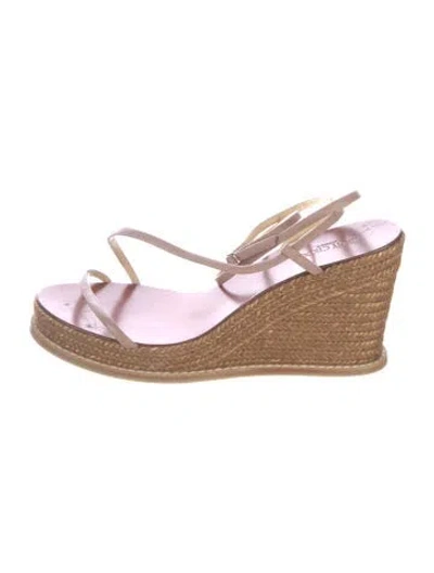 Pre-owned Jimmy Choo Leather Espadrilles In Brown/purple
