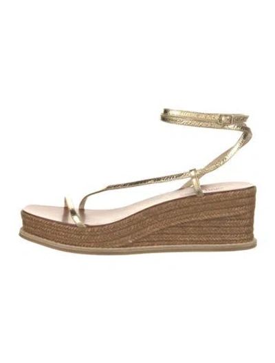Pre-owned Jimmy Choo Leather Espadrilles In Gold