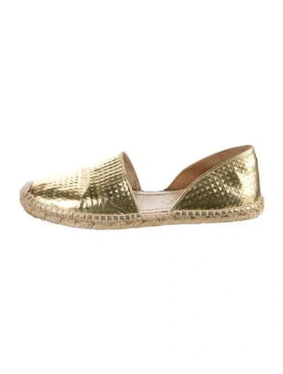 Pre-owned Jimmy Choo Leather Espadrilles In Gold/metallic