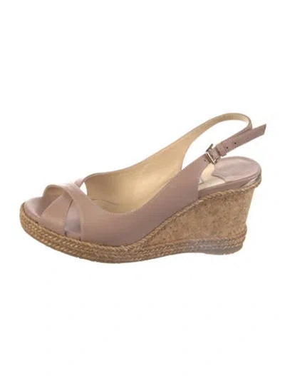 Pre-owned Jimmy Choo Leather Espadrilles In Neutral