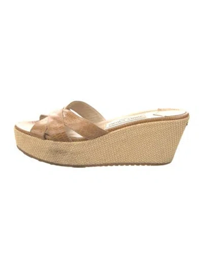 Pre-owned Jimmy Choo Leather Espadrilles In Neutral