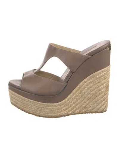 Pre-owned Jimmy Choo Leather Espadrilles In Neutral