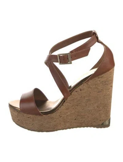 Pre-owned Jimmy Choo Leather Espadrilles In Neutral