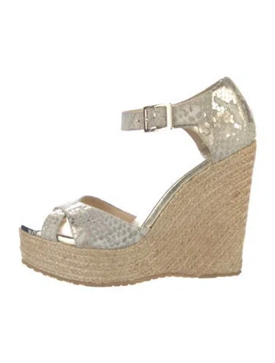 Pre-owned Jimmy Choo Leather Espadrilles In Neutral