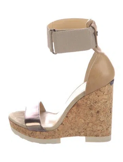 Pre-owned Jimmy Choo Leather Espadrilles In Neutral