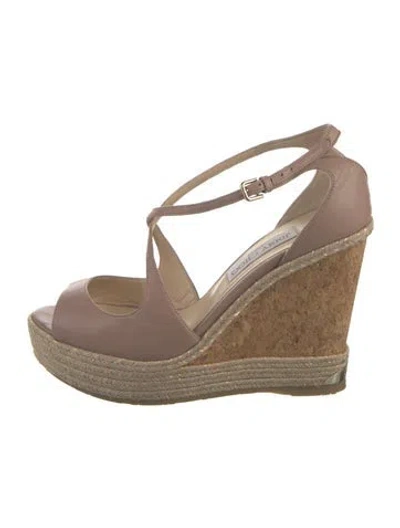 Pre-owned Jimmy Choo Leather Espadrilles In Neutral