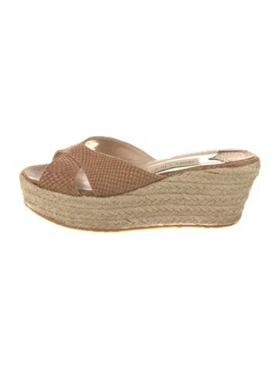 Pre-owned Jimmy Choo Leather Espadrilles In Neutral