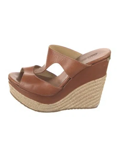 Pre-owned Jimmy Choo Leather Espadrilles In Neutral