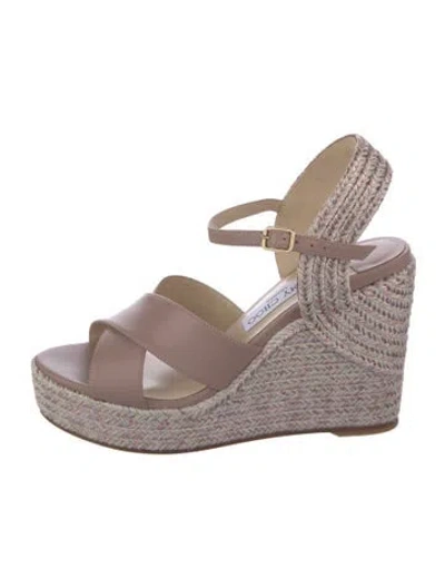 Pre-owned Jimmy Choo Leather Espadrilles In Pink