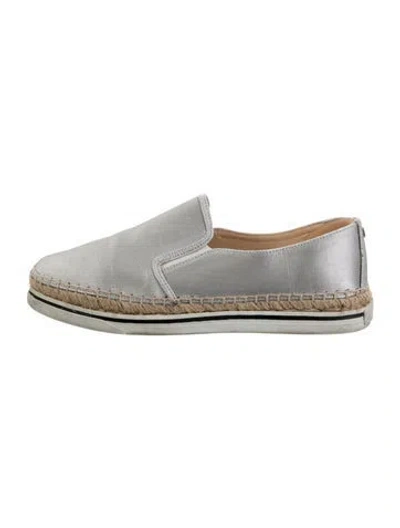 Pre-owned Jimmy Choo Leather Espadrilles In Silver