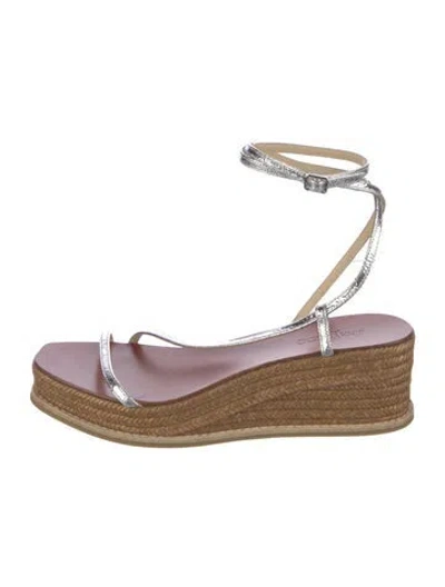 Pre-owned Jimmy Choo Leather Espadrilles In Silver