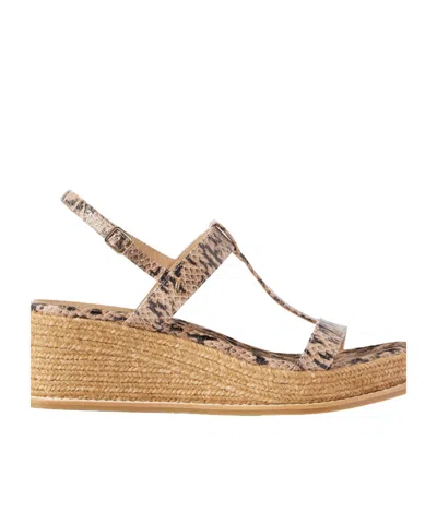 Jimmy Choo Theia 60 Snake-effect Leather Espadrilles Wedge Sandals In Brown