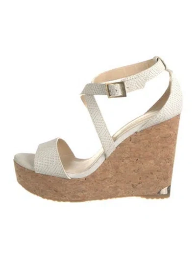 Pre-owned Jimmy Choo Leather Espadrilles In White