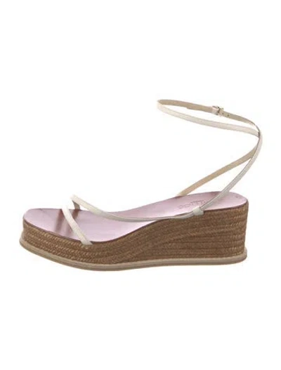 Pre-owned Jimmy Choo Leather Espadrilles In White