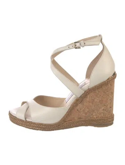 Pre-owned Jimmy Choo Leather Espadrilles In White