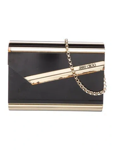 Pre-owned Jimmy Choo Leather Evening Bag In Black