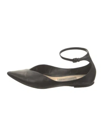 Pre-owned Jimmy Choo Leather Flats In Black
