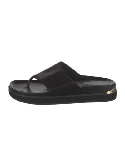 Pre-owned Jimmy Choo Leather Flip Flops In Black