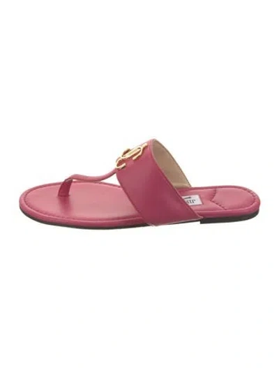 Pre-owned Jimmy Choo Leather Flip Flops In Pink