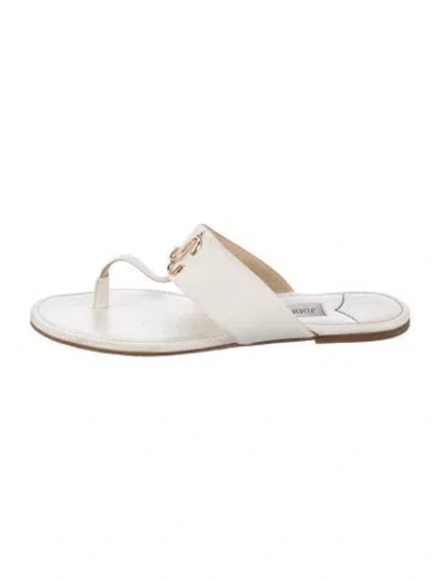 Pre-owned Jimmy Choo Leather Flip Flops In White