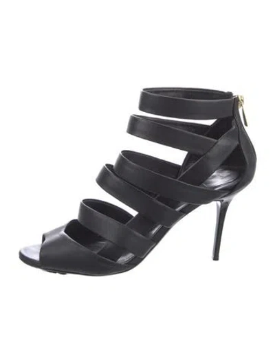 Pre-owned Jimmy Choo Leather Gladiator Sandals In Black