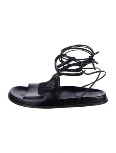 Pre-owned Jimmy Choo Leather Gladiator Sandals In Black