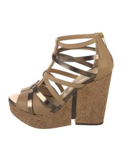 Pre-owned Jimmy Choo Leather Gladiator Sandals In Brown