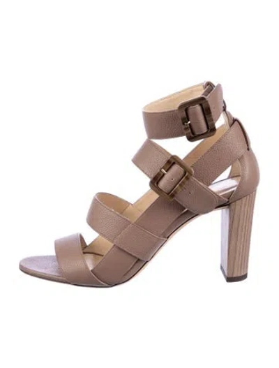 Pre-owned Jimmy Choo Leather Gladiator Sandals In Brown