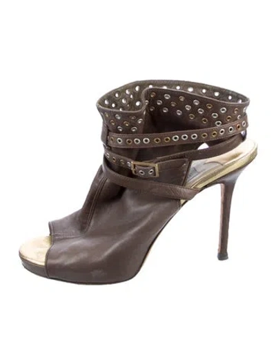 Pre-owned Jimmy Choo Leather Gladiator Sandals In Brown