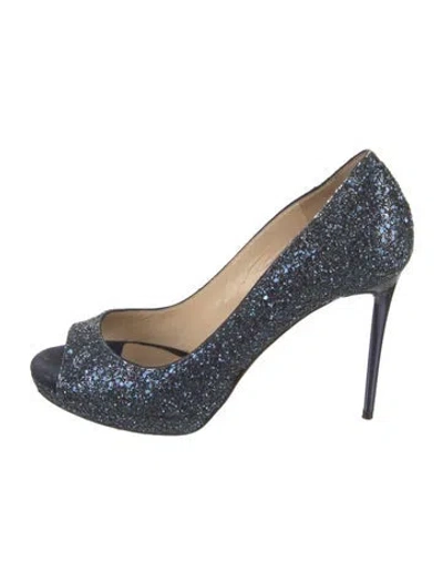 Pre-owned Jimmy Choo Leather Glitter Accents Pumps